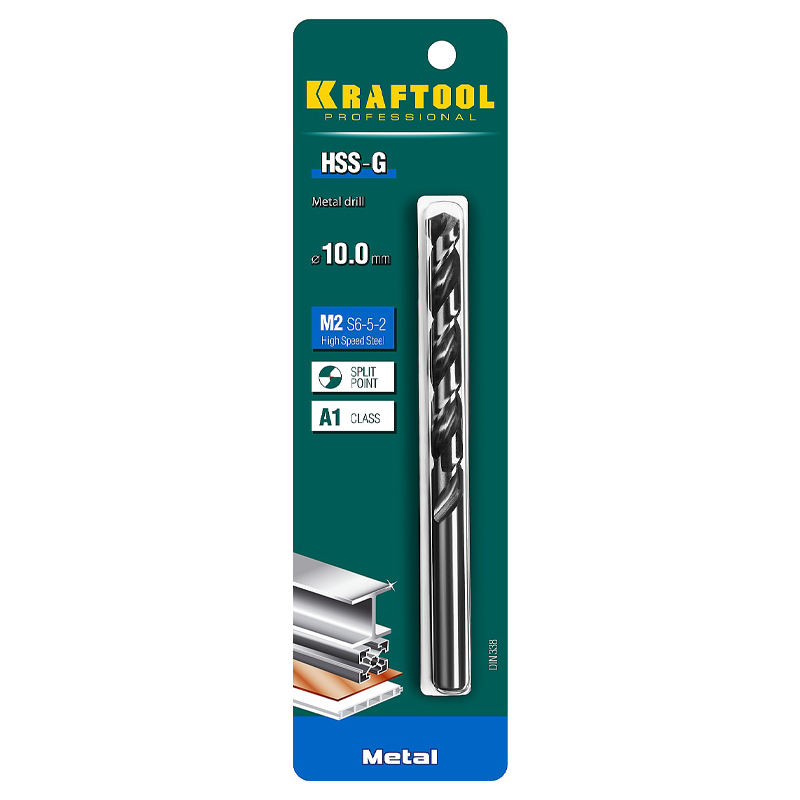 Сверло по металлу Kraftool HSS-G 10.0 х133мм, 29651-10, сталь М2(S6-5-2) в Муроме