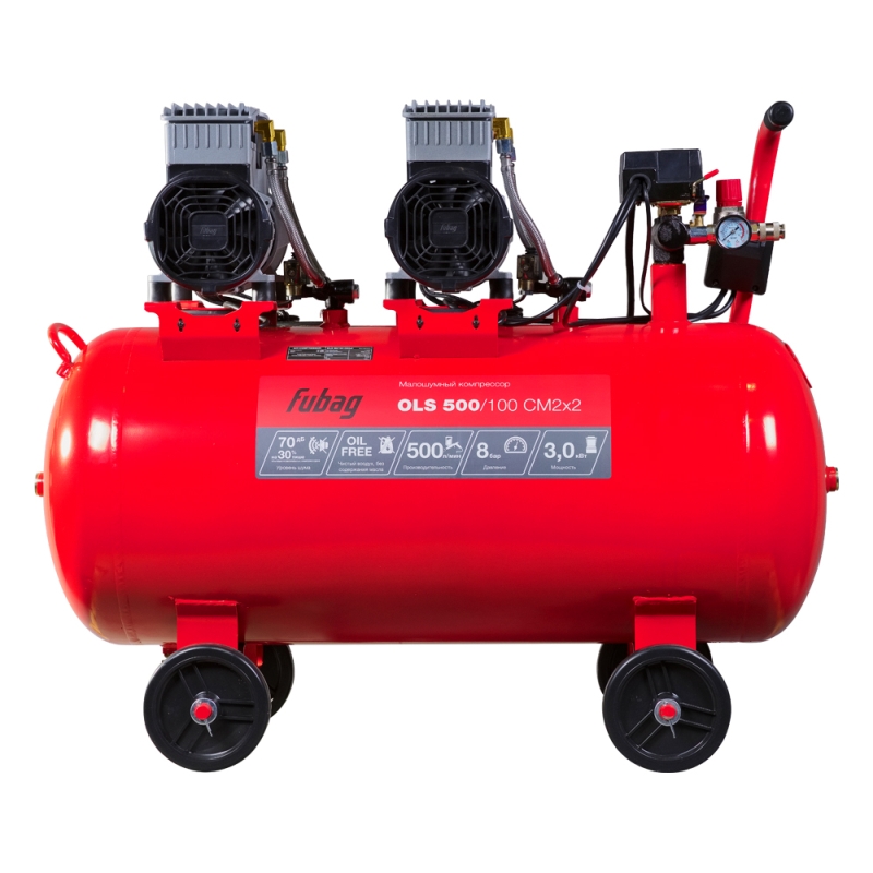 Компрессор безмасляный малошумный Fubag OLS 500/100 CM2х2 646075 в Муроме