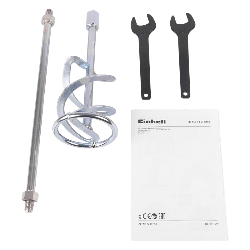 Миксер аккумуляторный Einhell PXC TE-MX 18 Li 4258760SET,18 В, ЗУ, +1 аккумулятор, 5.2 Ач