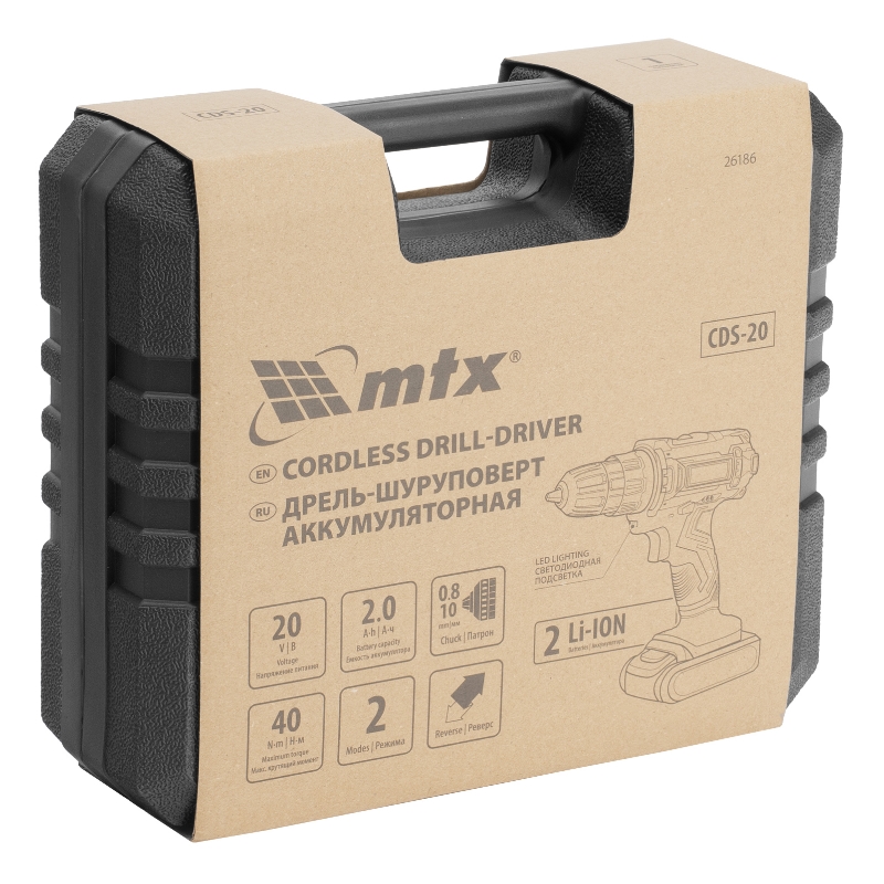 Дрель-шуруповерт аккумуляторная MTX CDS-20 26186 Li-Ion, 20 В в Твери