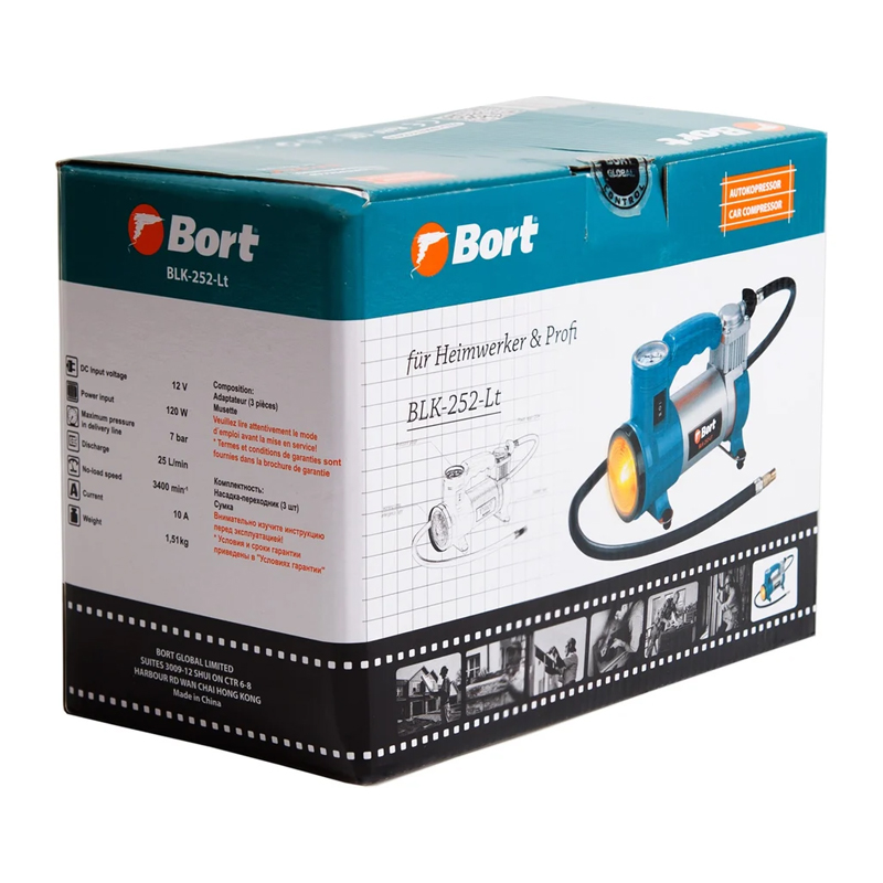 Компрессор автомобильный Bort BLK-252-Lt 91271099 во Владимире