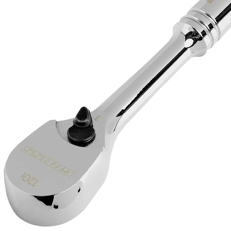 Ключ-трещотка Gross 14050, 1/4", CrV, 120 зубьев, цельнометаллический, хром в Муроме