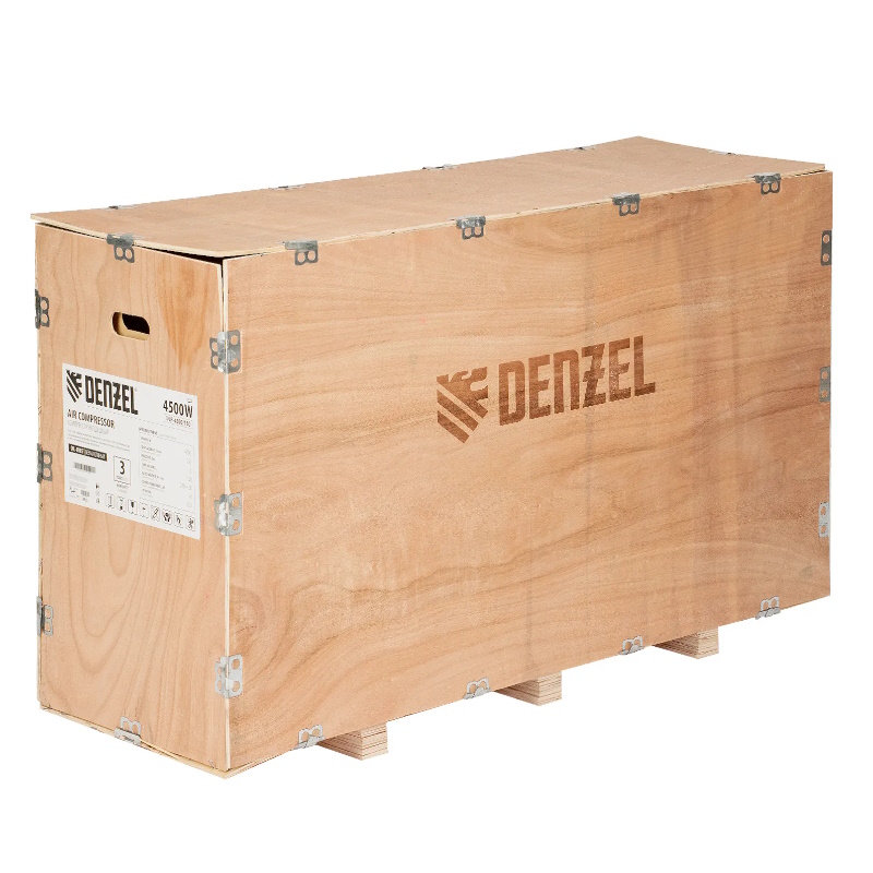 Компрессор безмасляный малошумный Denzel DLP-4500/150 58146, 4,5 кВт, 3х1,5 кВт, 150 л, 2850 об/мин,750 л/мин в Туле