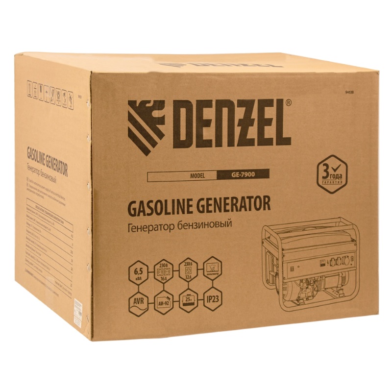 Бензиновый генератор Denzel GE 7900, 94638 в Угличе