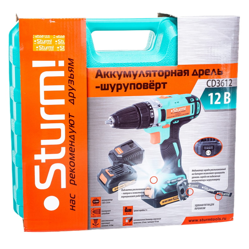 Аккумуляторная дрель-шуруповерт Sturm CD3612 в Угличе