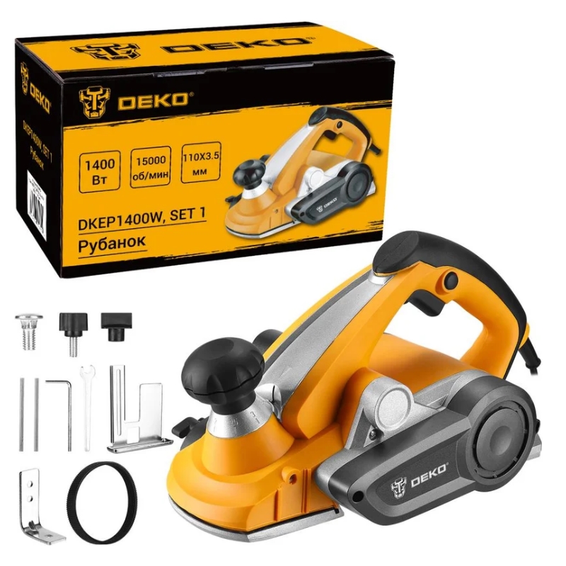 Рубанок Deko DKEP1400W SET1 083-1073, 1400 Вт, 110 мм в Иваново