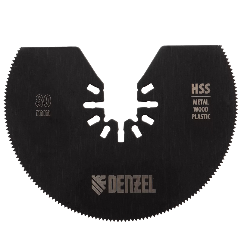 Насадка для МФИ Denzel 782301, отрезная полукруг., HSS, по металлу и дереву, 80 х 1,2 мм, мелкий зуб в Рыбинске