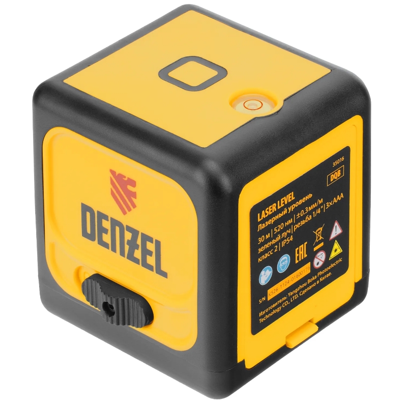 Лазерный уровень Denzel DQB 35016, 30 м, зеленый луч, батарейки, сумка в Туле