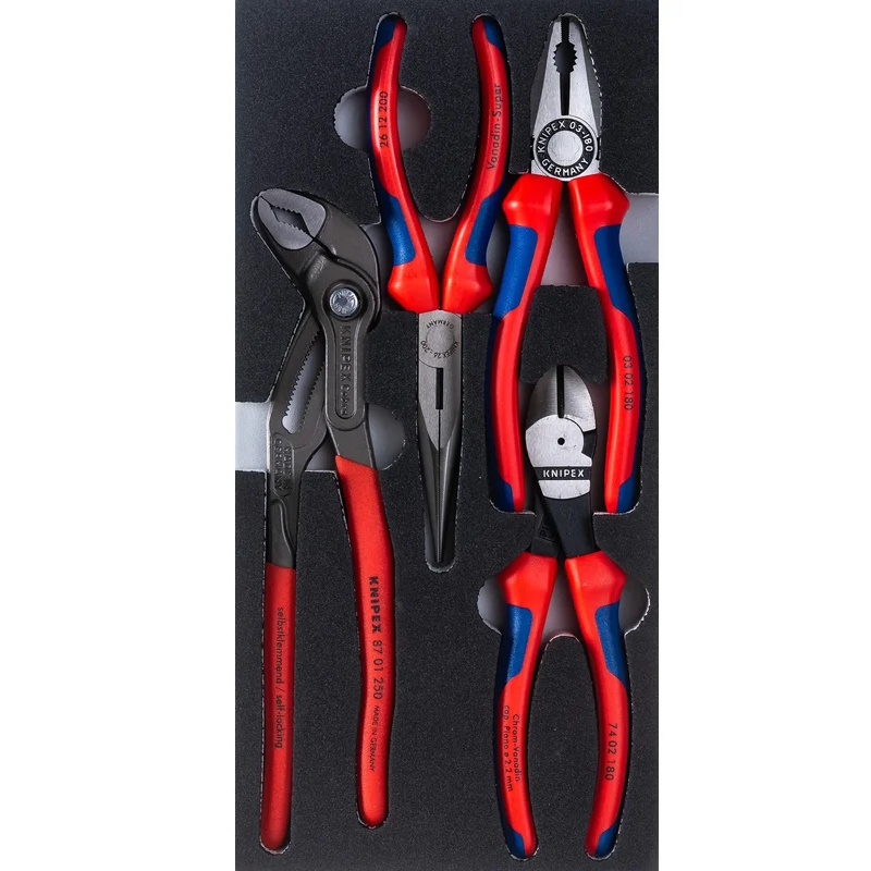 Набор ШГИ в ложементе Knipex Basic KN-002001V15, 4 предмета, KN-0302180/2612200/7402160/8701250 в Угличе