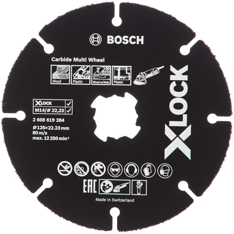 Отрезной круг по дереву для УШМ Bosch X-Lock 2.608.619.284 (125 мм) в Муроме