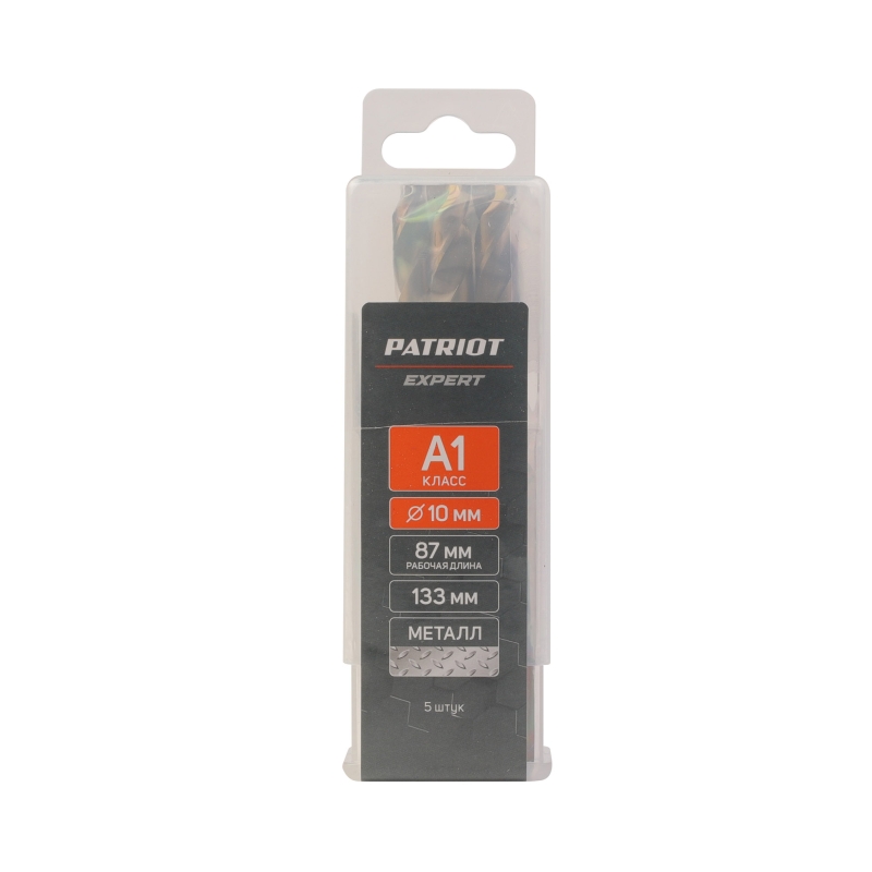 Сверло по металлу Patriot EXPERT 815010540 (Р6М5К5, 10,0 мм, упаковка 5шт) в Костроме