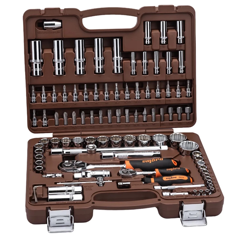 Набор инструментов для автомобиля Ombra OMT94S12 с 12-гр. головками 1/2"DR и 1/4"DR, 94 предмета