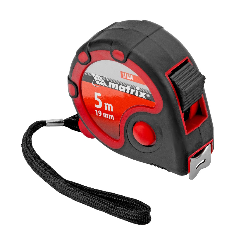 Рулетка Matrix Status 3 fixations 31034, 5 м х 19 мм, двухкомпонентный корпус, 3 фиксации ленты  в Иваново
