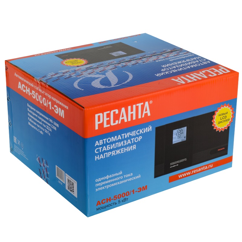 Однофазный стабилизатор напряжения Ресанта ACH 5000/1-ЭМ 63/1/6 (5-киловаттный) в Костроме