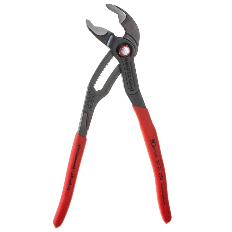 Клещи переставные Knipex Cobra QuickSet SB KN-8721250SB, зев 50 мм (2"), длина 250 мм, фосфатированные, обливные ручки в Иваново