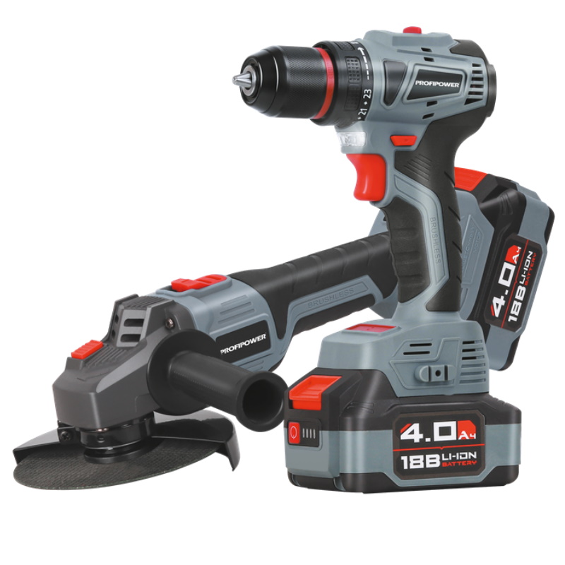 Аккумуляторный бесщеточный УШМ MKDGA-18V и шуруповерт MKBL-18B ProfiPower E0220 НАБОР 2в1 Тип-2 Li-ion-2 штуки 18В 40Ач под Makita LXT ЗУ 7299₽