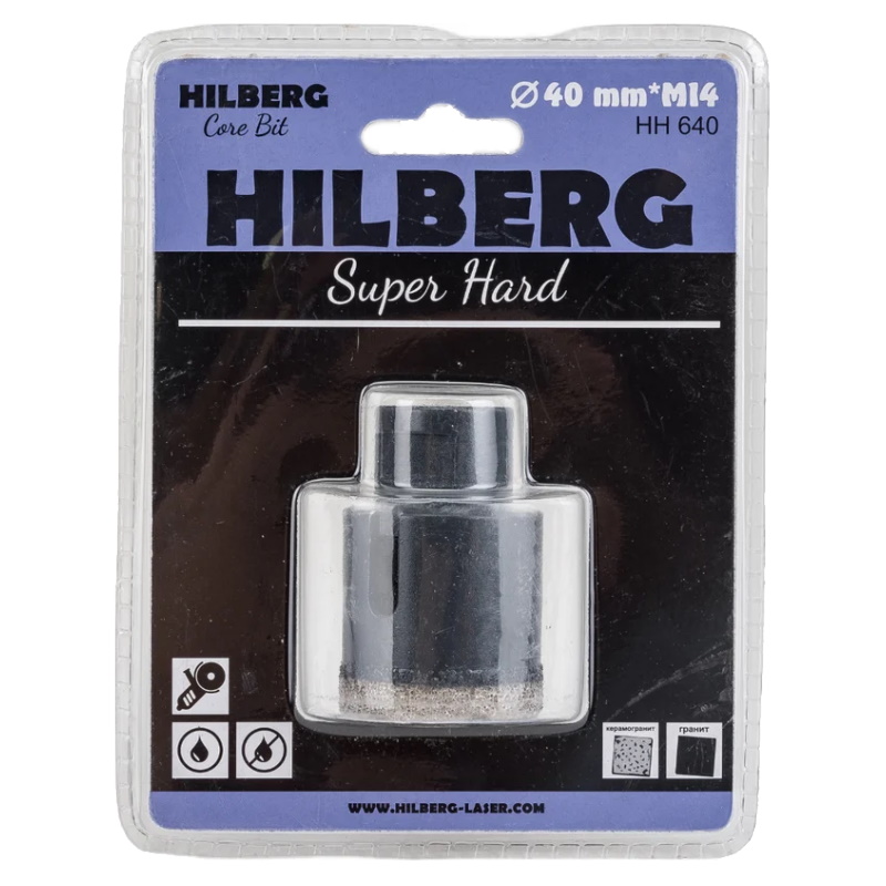 Коронка алмазная Hilberg HH640, 40 мм, Super Hard, M14  в Твери