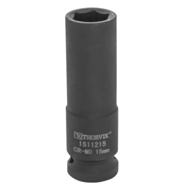 Головка торцевая ударная глубокая Thorvik IS11215 053438, 1/2"DR, 15 мм в Муроме