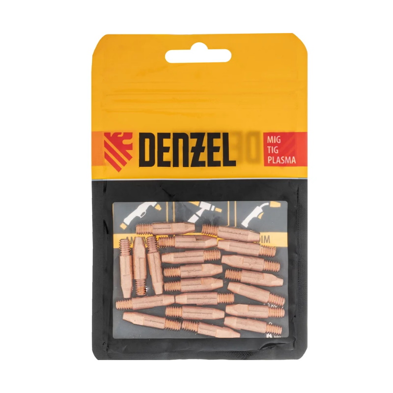 Токосъемный наконечник Denzel 93648 под проволоку 1,2 мм, М6х28, E-CU, 20 шт для MIG горелки тип 24 в Иваново