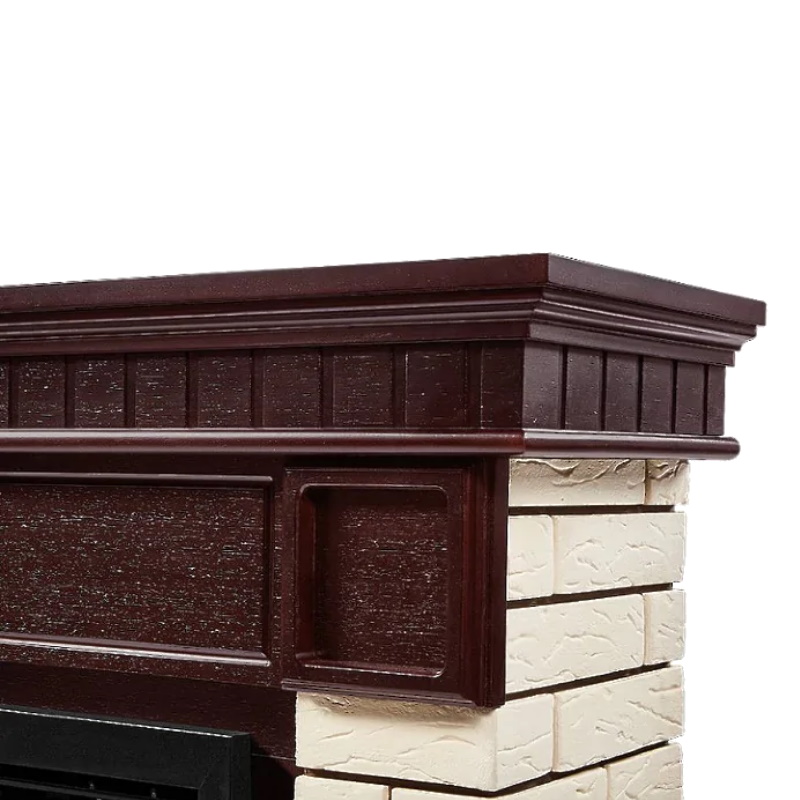 Портал Firelight Bricks 30 НС-1202851, камень бежевый, шпон, темный дуб  в Рыбинске