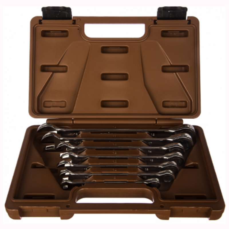 Набор ключей гаечных комбинированных трещоточных Ombra 935007 SNAP GEAR, 7 предметов