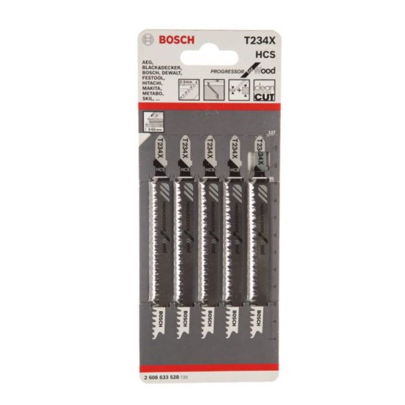 Пилки для лобзика Bosch 2.608.633.528 (T234X, HCS, 5 шт.) в Рыбинске