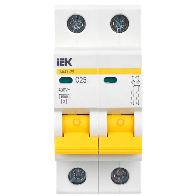 Автоматический выключатель IEK ВА47-29 MVA20-2-025-C, 2Р, 25А, 4.5кА, С в Угличе