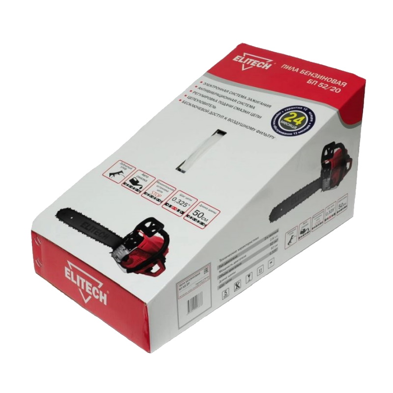 Бензопила Elitech БП 52/20 181838, 52 см3, 2.1 кВт / 2.8 л.с. в Костроме