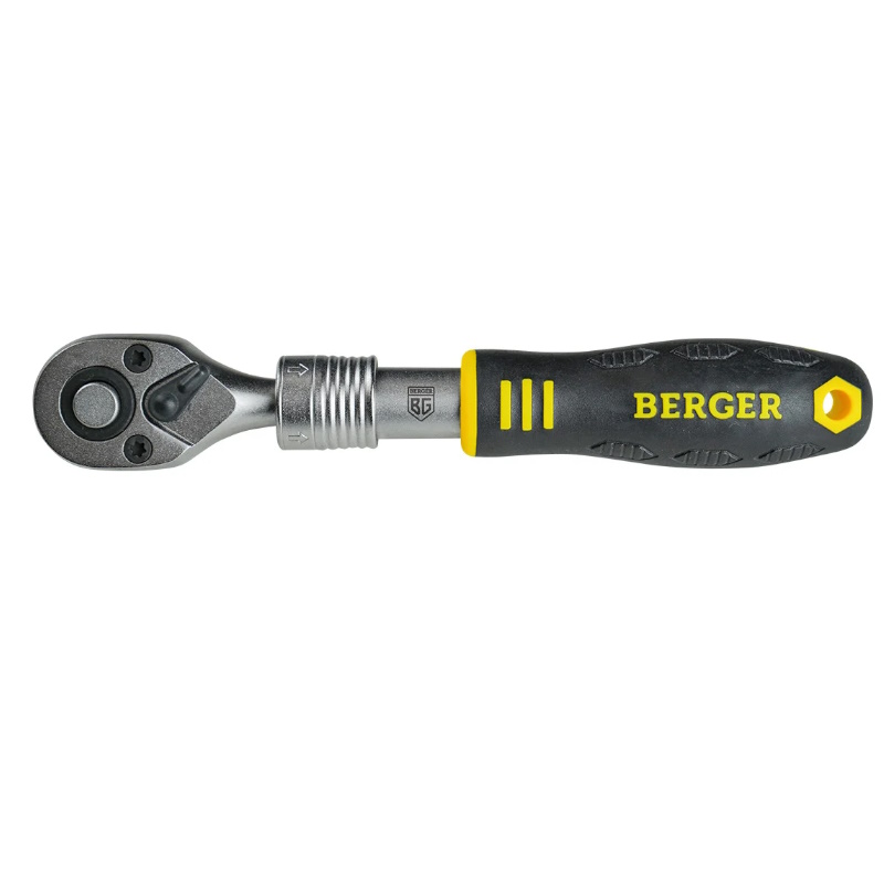 Трещотка телескопическая Berger BG BG2183, 1/4", 150-200 мм, 72 зубца