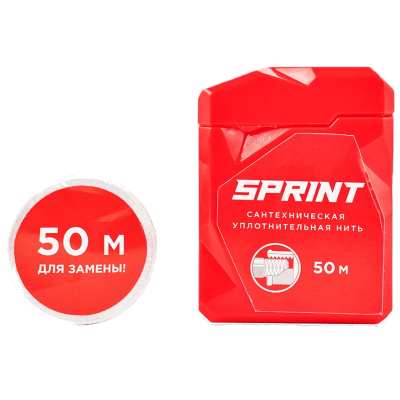 Нить уплотнительная Sprint 61012, 50 метров бокс + 50 метров катушка, блистер в Твери