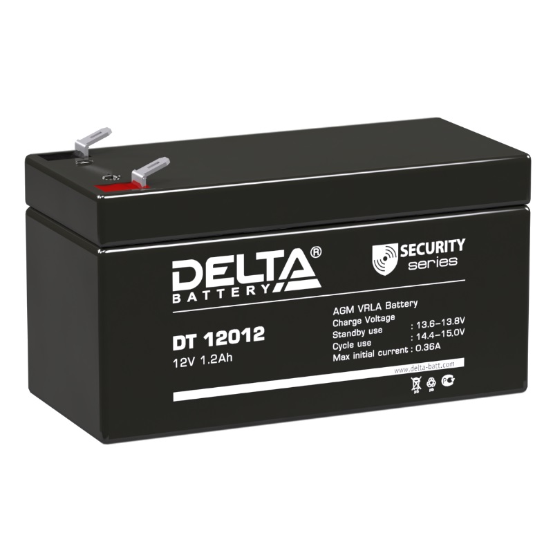 Аккумулятор Delta DT 12012 265388 (AGM, 12в, 1.2 Ач, страна изготовления Китай)