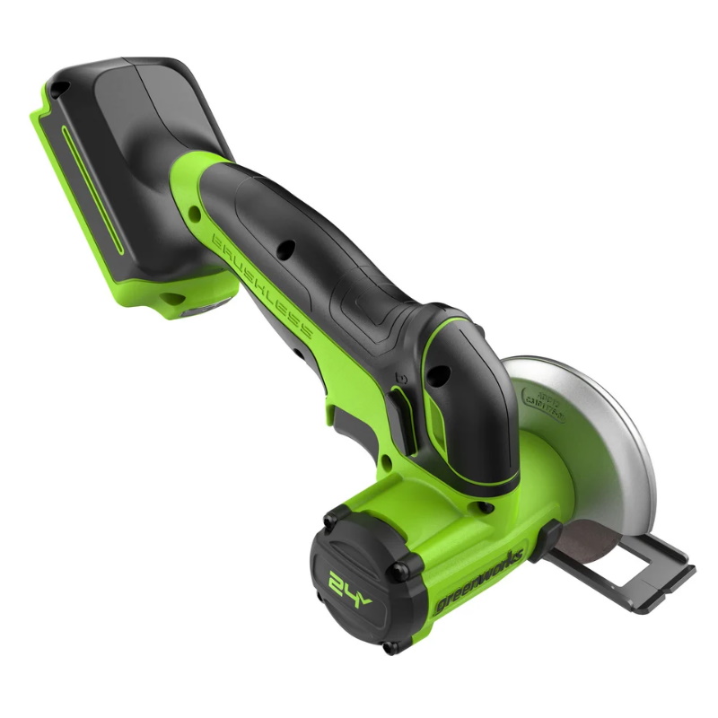 Угловая шлифмашина (болгарка) аккумуляторная Greenworks GD24UCS 3402007CUA, 76 мм, 24 В, плавный пуск, регулировка оборотов в Череповце