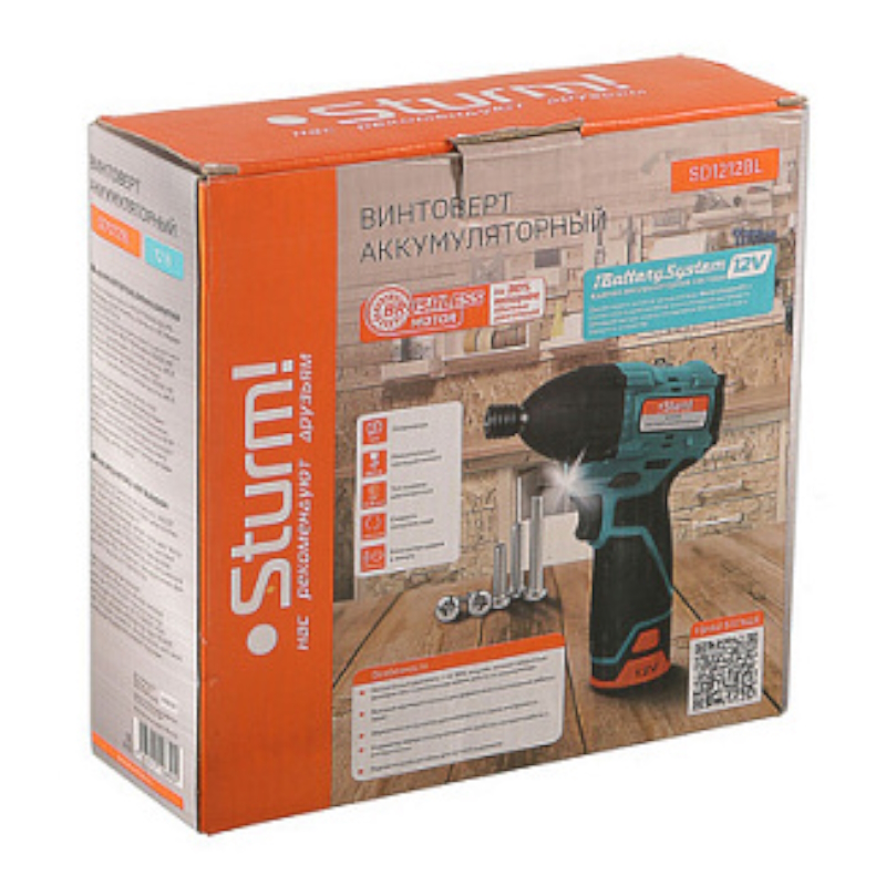 Аккумуляторный винтоверт Sturm SD1212BL, 1BatterySystem12V в Кинешме