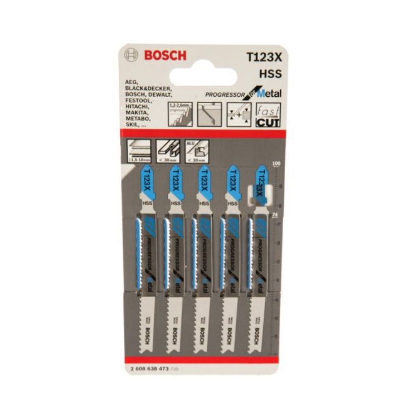 Полотна для лобзика по металлу Bosch 2.608.638.473 (T123X, 5 шт., быстрый рез) в Иваново