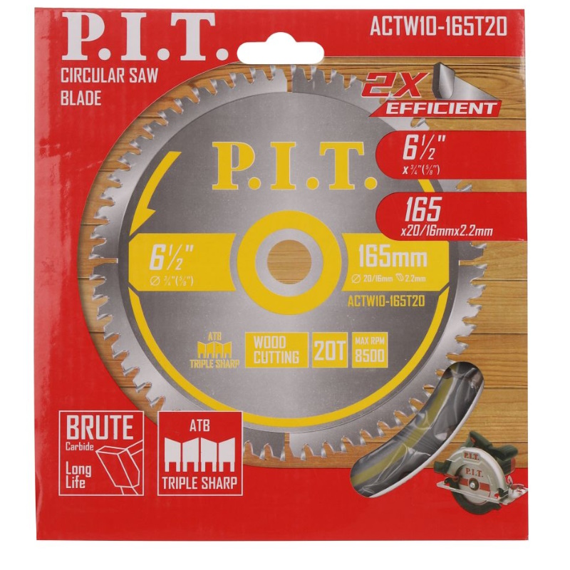 Диск пильный P.I.T. ACTW10-165T20, 165x30/20x2,2 мм, 20T