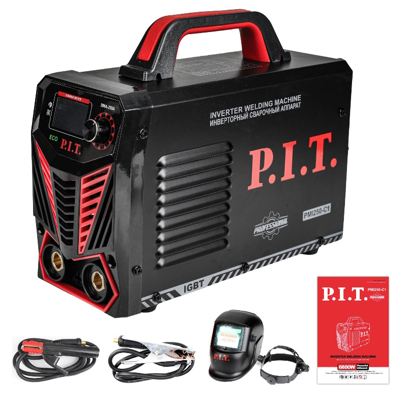 Сварочный аппарат PIT PMI250-C1 IGBT 68 кВт 250А ПВ-45 ММА 16-40мммаска краги электроды