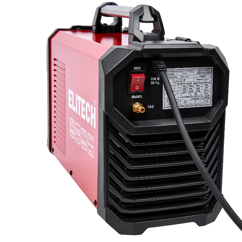 Инвертор Elitech АИС 120 СИН ЖК 204747, MIG/MAG, 220В, 3.5 кВт, 20-120A