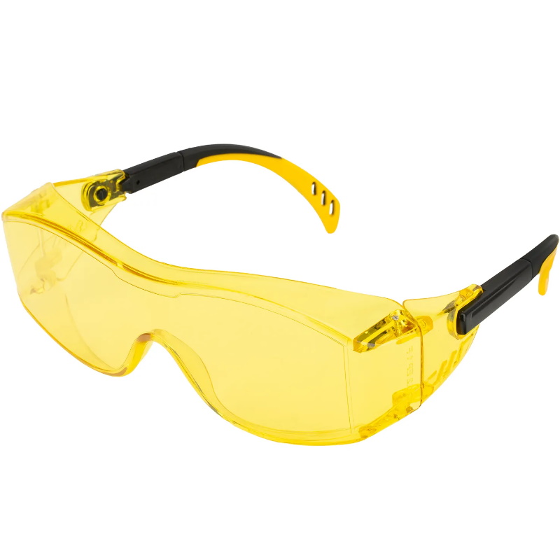 Очки защитные Denzel 89202 открытые поликарбонатные увеличенная желтая линза регулируемые дужки 386₽