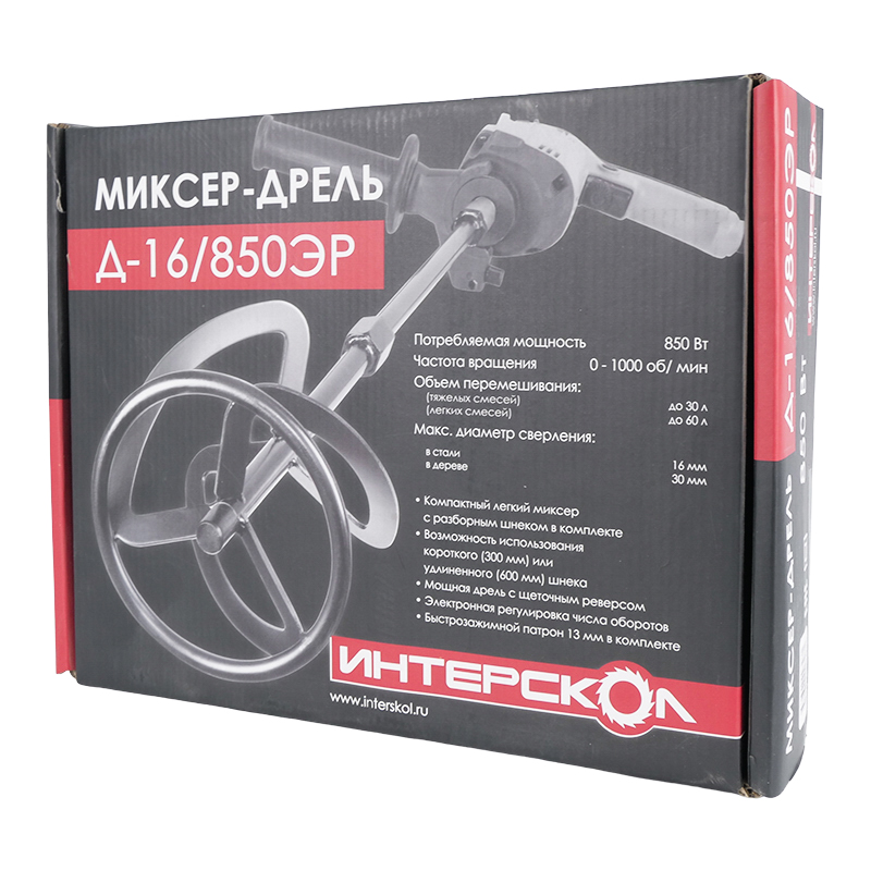 Дрель-миксер Интерскол Д-16/850ЭР, 850 Вт в Ярославле