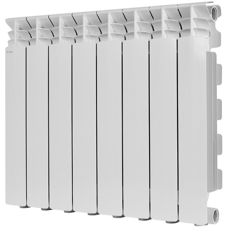 Радиатор Stout GAMMA 500 SRA-3310-050008 8 секций алюминиевый боковое подключение белый RAL 9010 7083₽