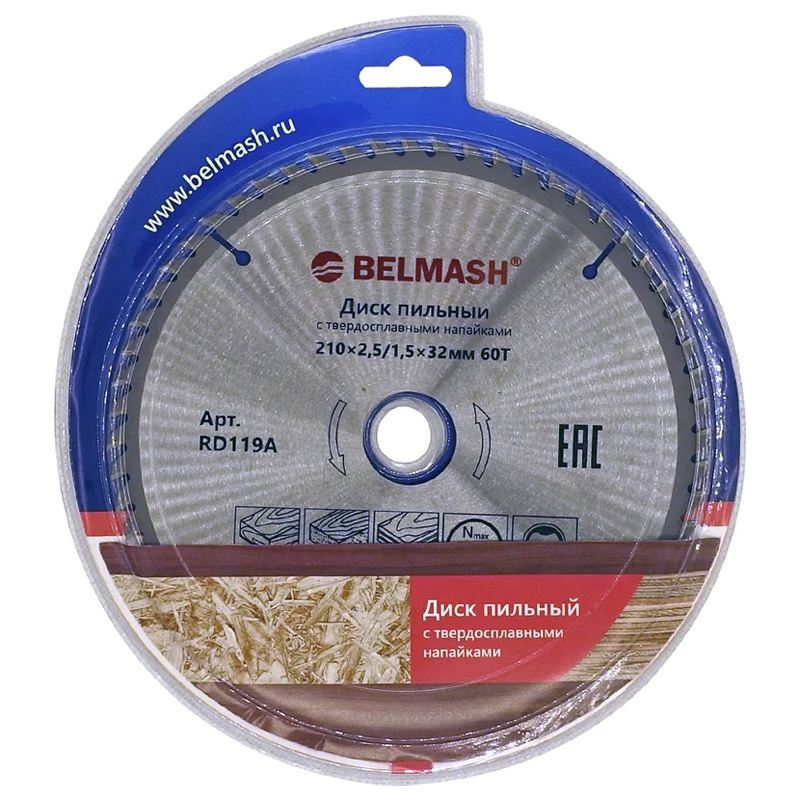 Диск пильный по дереву Belmash RD119A (210x2,5/1,5x32/30; 60T) в Рыбинске