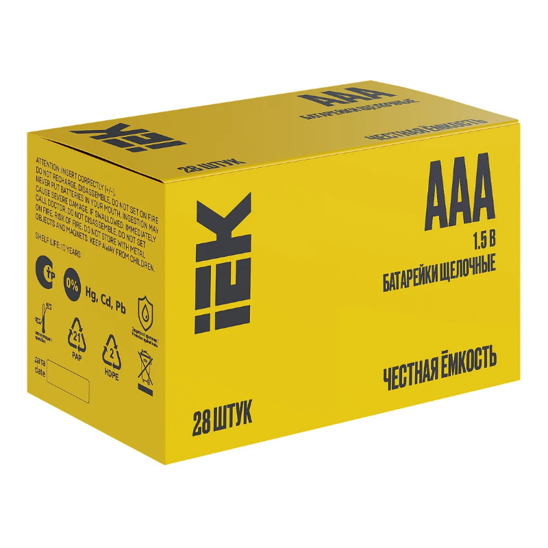 Батарейка щелочная IEK Alkaline ABT-LR03-OP-B28, LR03/AAA, 28шт, бокс в Костроме