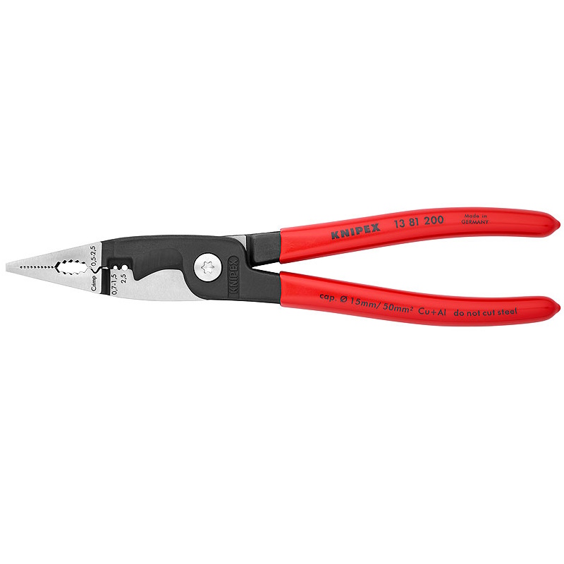 Клещи электромонтажные Knipex KN-1381200SB, 6-в-1, зачистка 0.75 – 1.5 / 2.5 мм², рез Ø 15 мм / 50 мм², 200 мм в Рыбинске