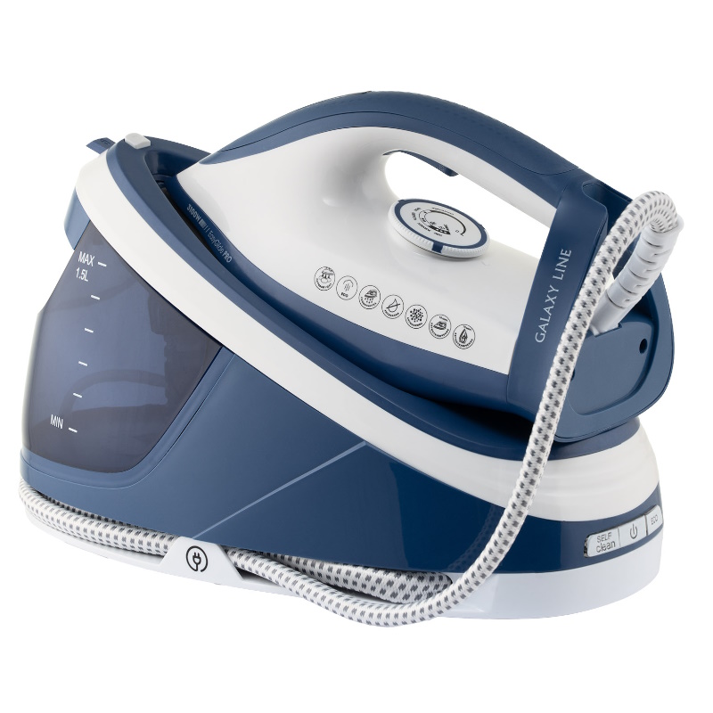 Парогенератор Galaxy Line GL 6172 4610264001352 синий с белым 3100 Вт керамическое покрытие EasyGlide PRO 65 бар