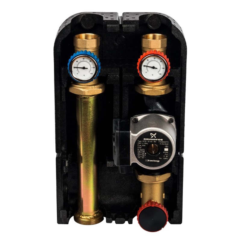 Насосная группа Stout SDG-0001-003202, с прямым контуром, 1 1/4", с насосом Grundfos UPSO 32-65 в теплоизоляции DN 32 в Ярославле