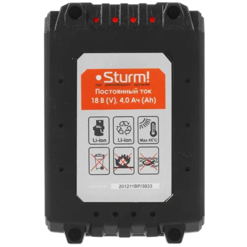 Аккумулятор Sturm SBP1804 1BatterySystem, 18 В, 4Ач (прямая и обратная совместимость с Makita LXT)