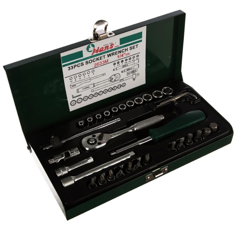 Набор инструментов Hans 2633M 14 33 предмета в металлическом ящике 6882₽