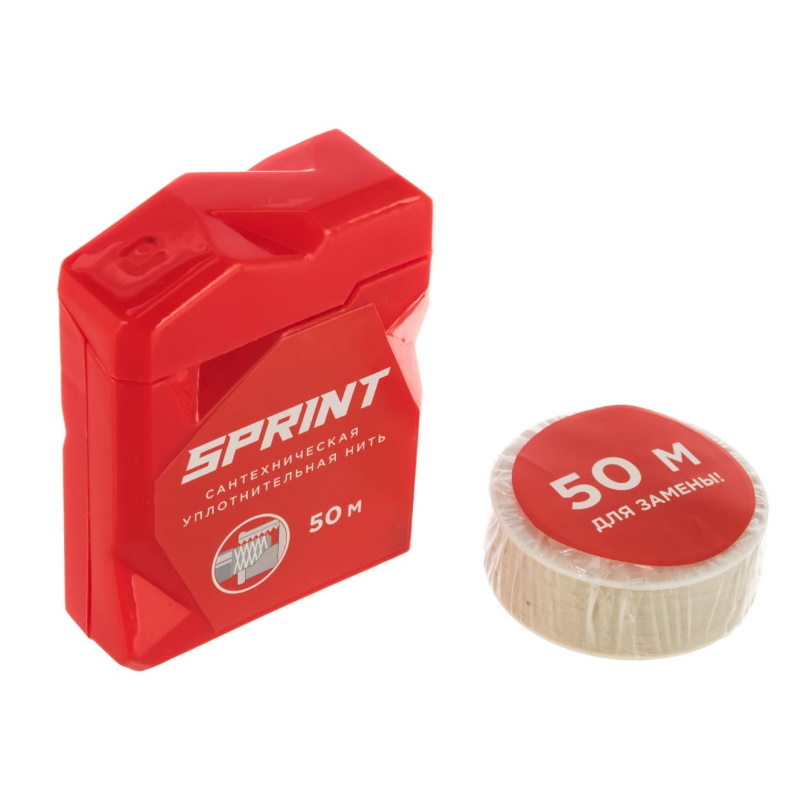 Нить уплотнительная Sprint 61012, 50 метров бокс + 50 метров катушка, блистер в Твери