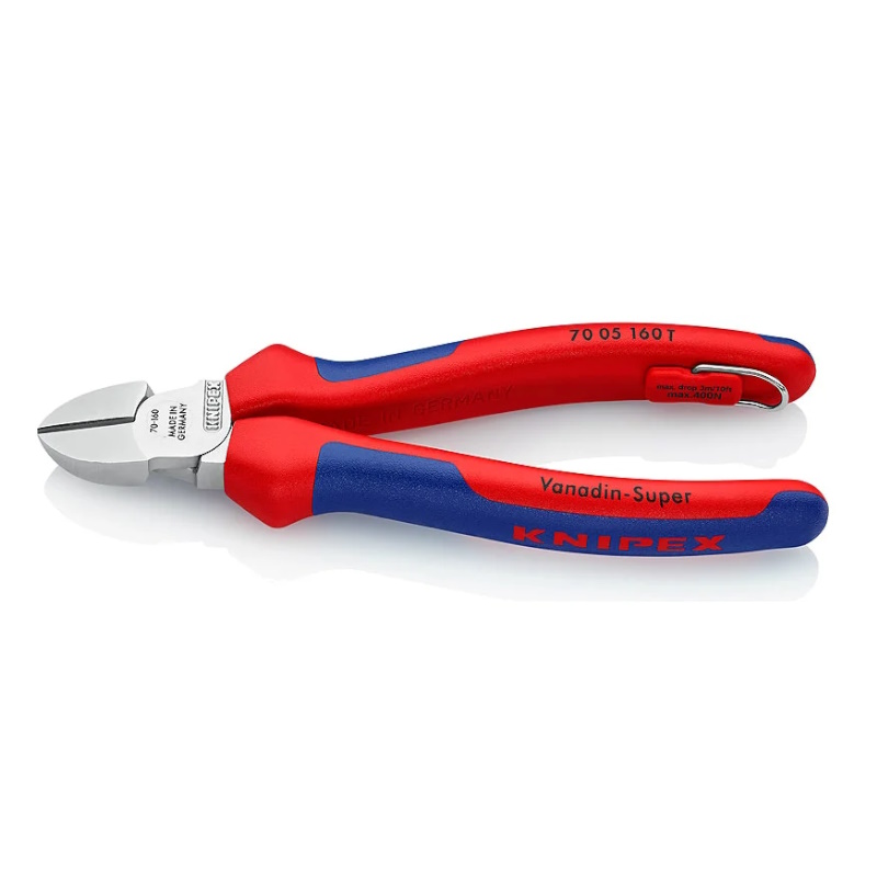 Бокорезы Knipex KN-7005160TBK, 160 мм, хром, 2-компонентные ручки, проушина для страховки в Угличе