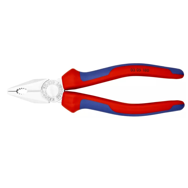 Плоскогубцы комбинированные Knipex KN-0305180SB, 180 мм, хром, 2-комп ручки, SB в Туле